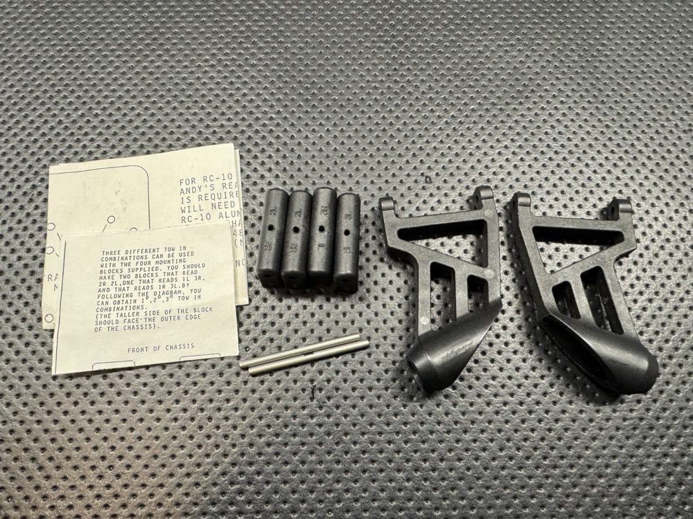 Vintage Andy's Rear Arm Kit for Team Associated RC10 Toe Blocks Pins Instruction