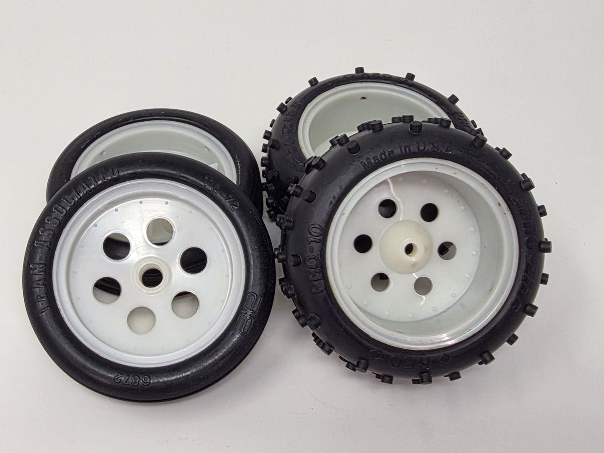 Vintage RC10 Wheels w/ Pro-Line Pro-10 Rear & Associated TQ-72 Front Tires