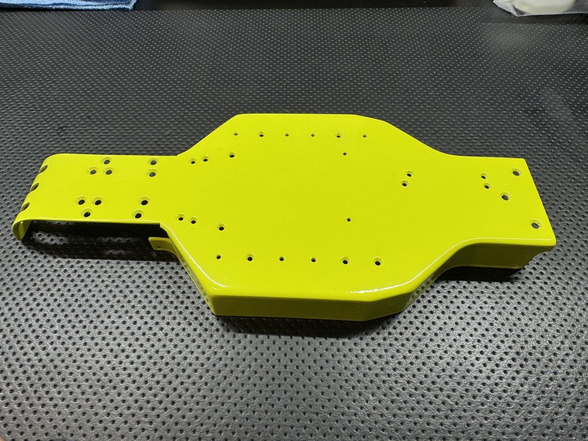 Vintage Team Associated RC10 Aluminum Tub Chassis Yellow Powder Coat w/ Plates photo 3
