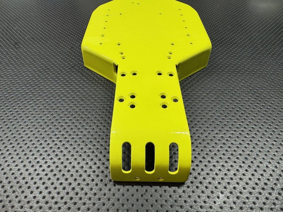 Vintage Team Associated RC10 Aluminum Tub Chassis Yellow Powder Coat w/ Plates photo 4