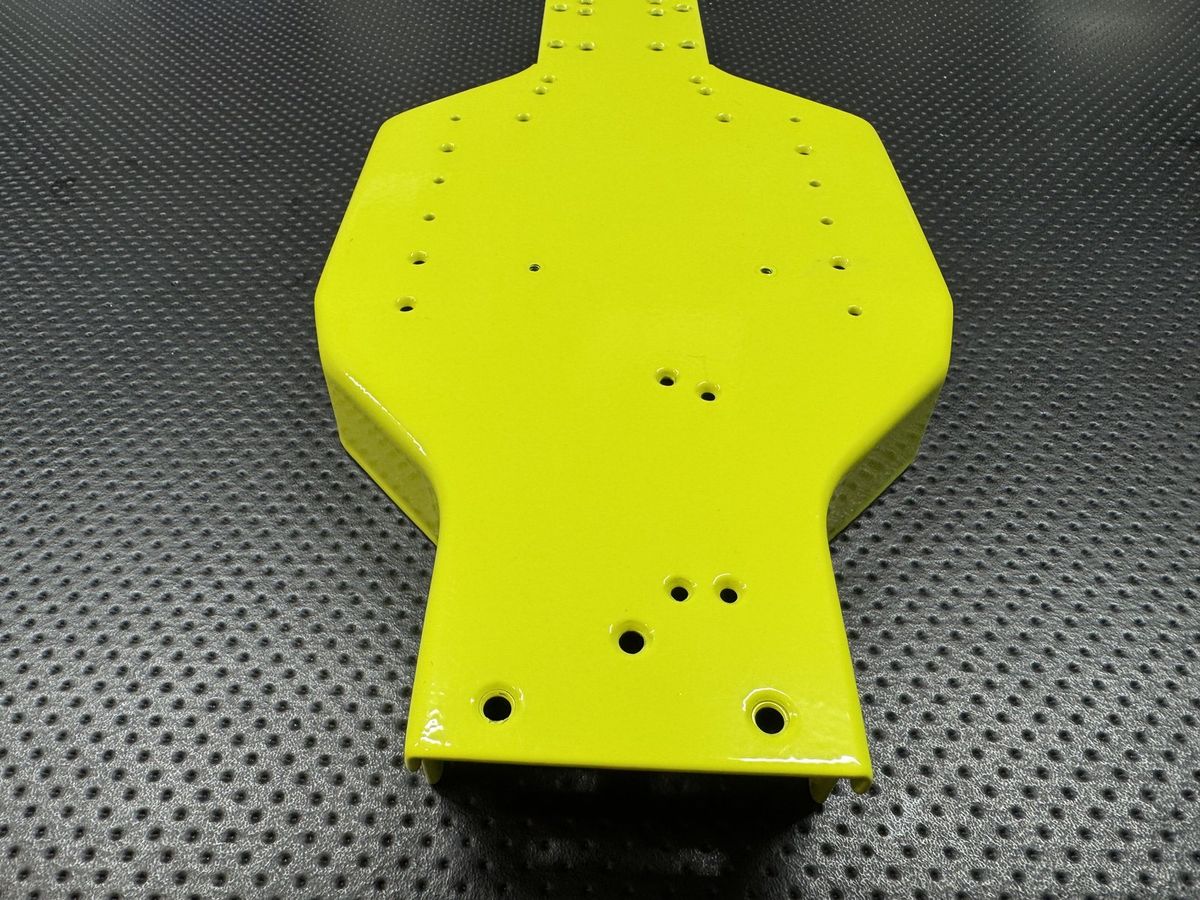 Vintage Team Associated RC10 Aluminum Tub Chassis Yellow Powder Coat w/ Plates photo 5