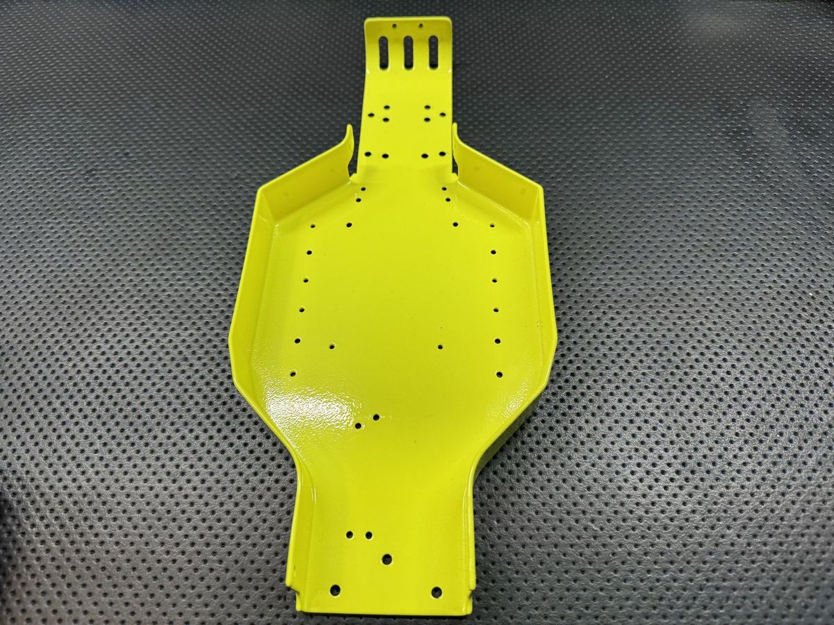 Vintage Team Associated RC10 Aluminum Tub Chassis Yellow Powder Coat w/ Plates photo 6
