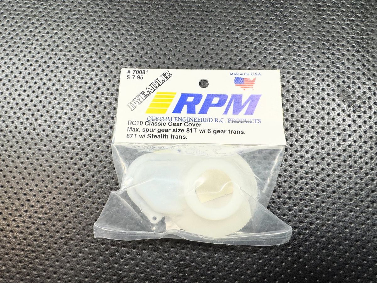 Vintage RPM #70081 RC10 Classic Gear Cover Dyeable White NIP