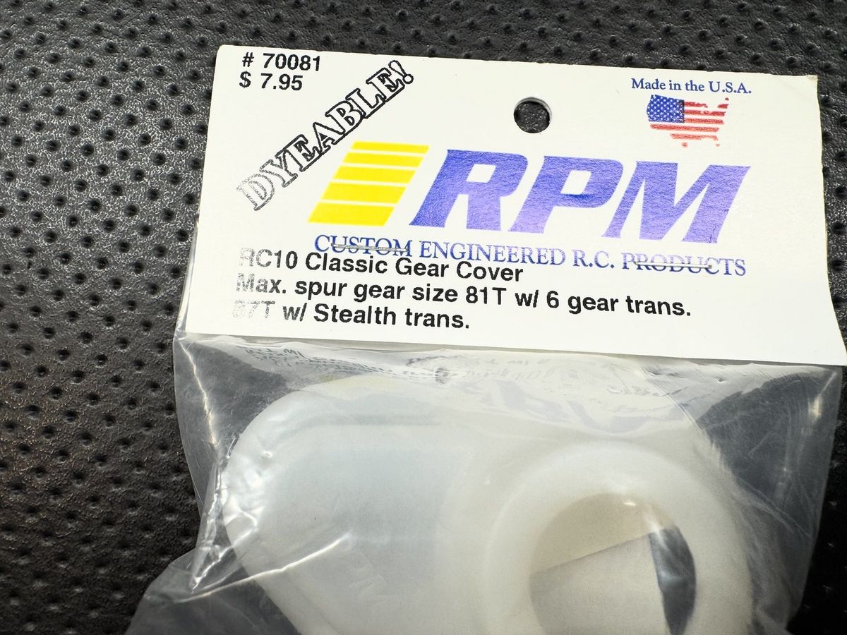 Vintage RPM #70081 RC10 Classic Gear Cover Dyeable White NIP photo 2