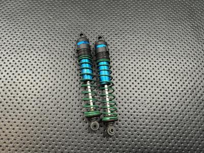 Vintage Team Associated RC10T/RC10GT Blue Aluminum Shocks Pair w/ Green Springs