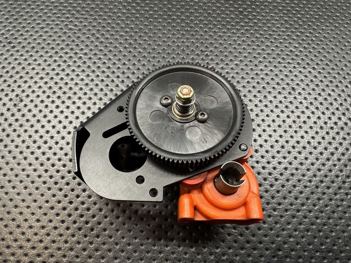Vintage RC10 Style Orange Transmission Gearbox Assembly Used photo 4