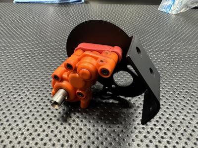Vintage RC10 Style Orange Transmission Gearbox Assembly Used