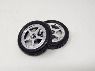 Traxxas 6975 Funny Car Front Tires Chrome 5-Spoke Wheels Pre-Mounted (2)